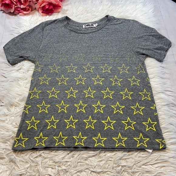 CHRLDR Gray Neon Yellow Ombré Star Short Sleeve Tee sz S - Picture 2 of 8